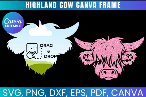 Download Highland Cow Canva Frame Template - Canva frame template Collection