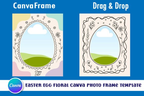Download Easter Egg Floral Canva Photo Frame - Canva photo frame Collection