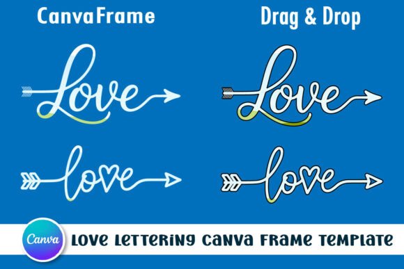 Download LOVE Lettering Canva Frame Template - Canva frame template Collection