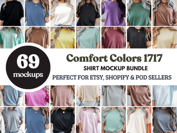 Download Comfort Colors 1717 Shirt Mockup Bundle - Mockup bundle Collection