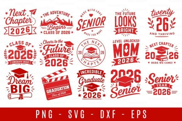 Download Graduation Class of 2026 SVG PNG Bundle - Class of 2026 svg Collection