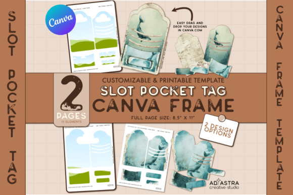 Download CANVA FRAME TEMPLATE / Slot Pocket Tag - Canva frame template Collection