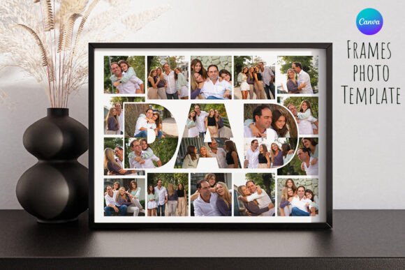 Download Dad Collage Photo Canva Frame Template - Canva frame template Collection