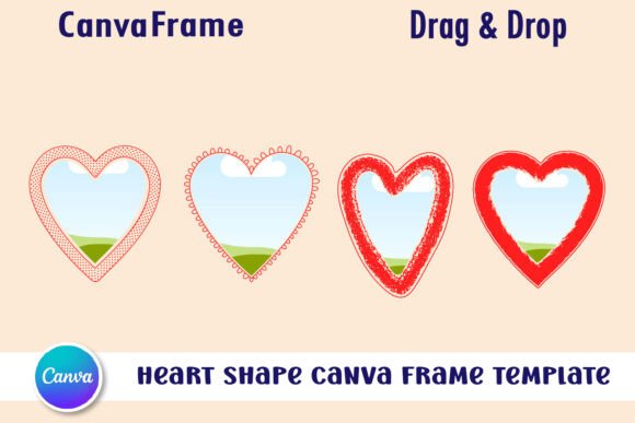 Download Heart Shape Canva Frame Template - Canva frame template Collection