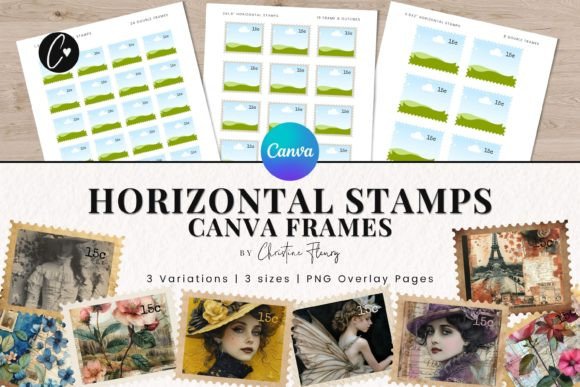 Download Horizontal Stamps Canva Frame Template - Canva frame template Collection