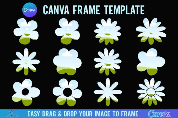 Download Daisy Flower Canva Frame Template Retro - Canva frame template Collection