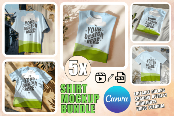 Download Shirt Mockup Bundle Shirt Canva Template - Mockup bundle Collection