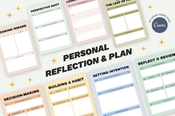 Download Reflection &amp; Plan CANVA Template Set - Canva template set Collection