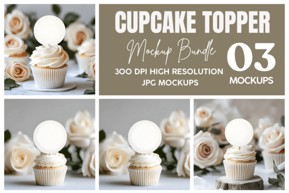 Download Cupcake Topper Wedding Mockup Bundle - Mockup bundle Collection