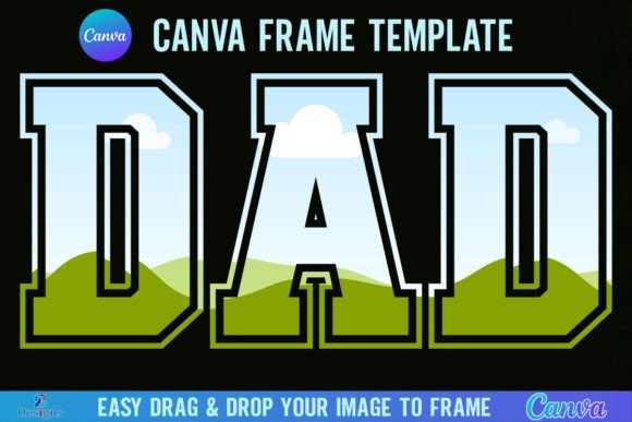 Download Dad Canva Frame Template Retro Varsity - Canva frame template Collection