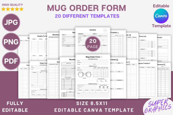 Download Editable Mug Order Form Canva Template - Mug Collection