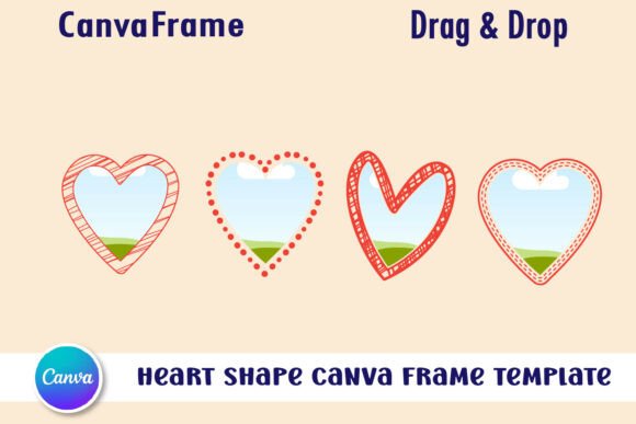 Download Heart Shape Canva Frame Template - Canva frame template Collection