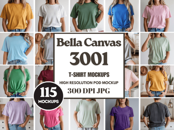 Download Bella Canvas 3001 TShirt Mockup Bundle - Mockup bundle Collection