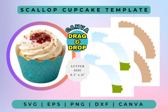 Download Scallop Cupcake Template - Cupcake template Collection