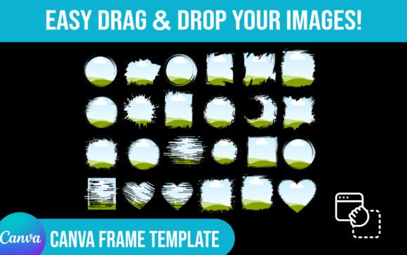 Download 24 Brushstroke Canva Frame Template - Canva frame template Collection