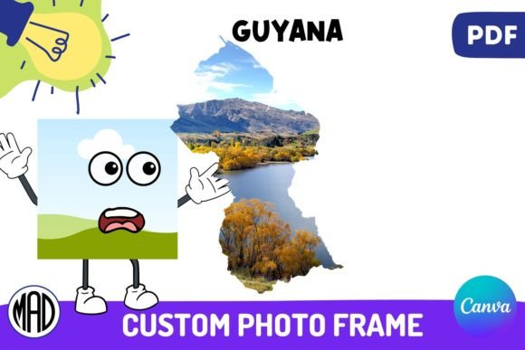 Download Guyana Map Canva Photo Frame in PDF - Canva photo frame Collection