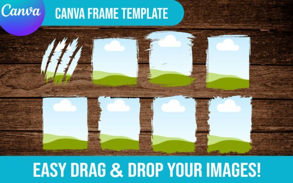 Download 8 Brushstroke Canva Frame Template - Canva frame template Collection