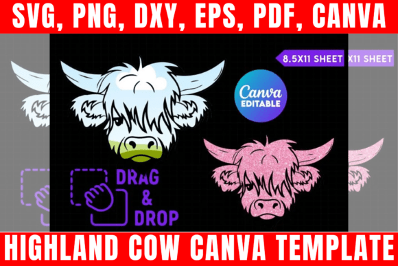 Download Highland Cow Canva Frame Template - Canva frame template Collection