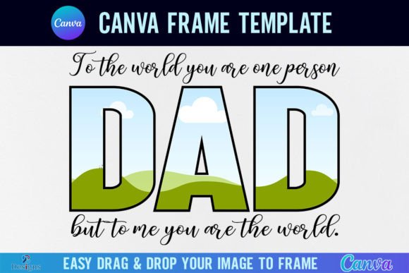 Download Father's Day Dad Canva Frame Template - Canva frame template Collection