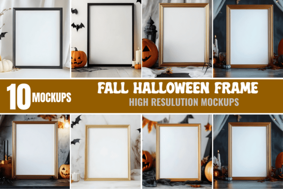 Download Fall Halloween Frame Mockup Bundle - Mockup bundle Collection