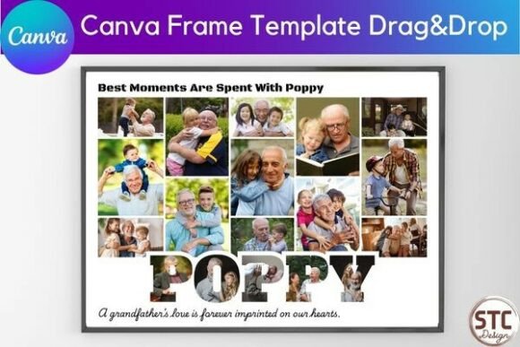 Download POPPY Photo Collage Canva Frame Template - Canva frame template Collection